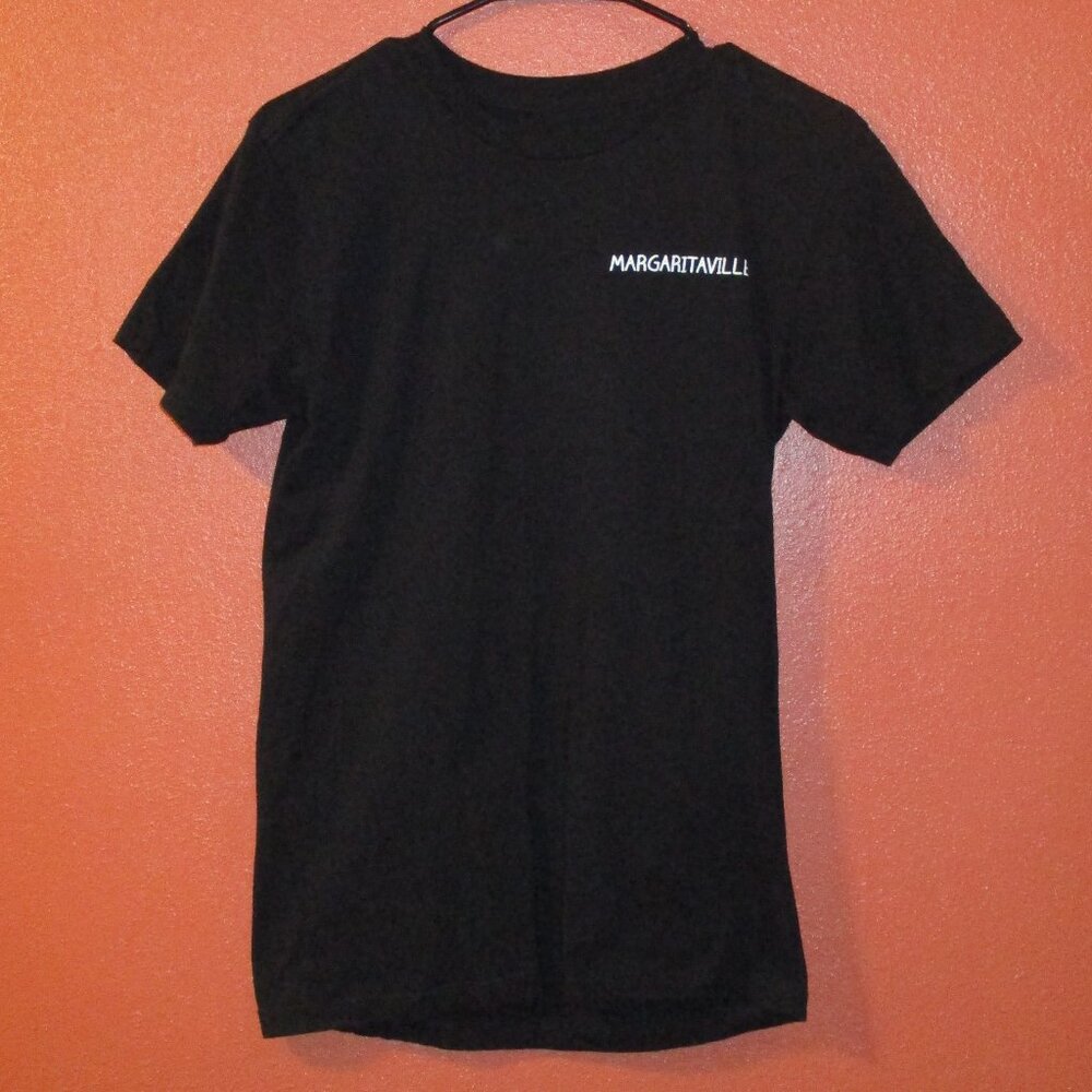 Jimmy Buffet Margaritaville Shirt Woman Small Black Yellow Short Sleeve Shirt